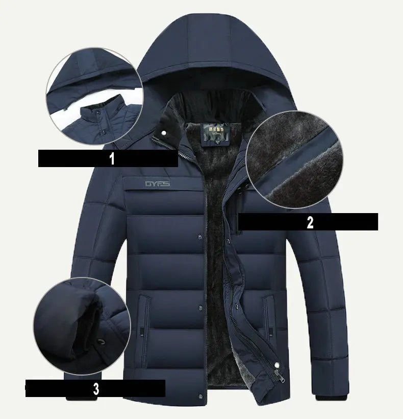 New Winter Jacket Men -15 Degree Thicken Warm Men Parkas Hooded Fleece Man's Jackets Outwear Cotton Coat Parka Jaqueta Masculina