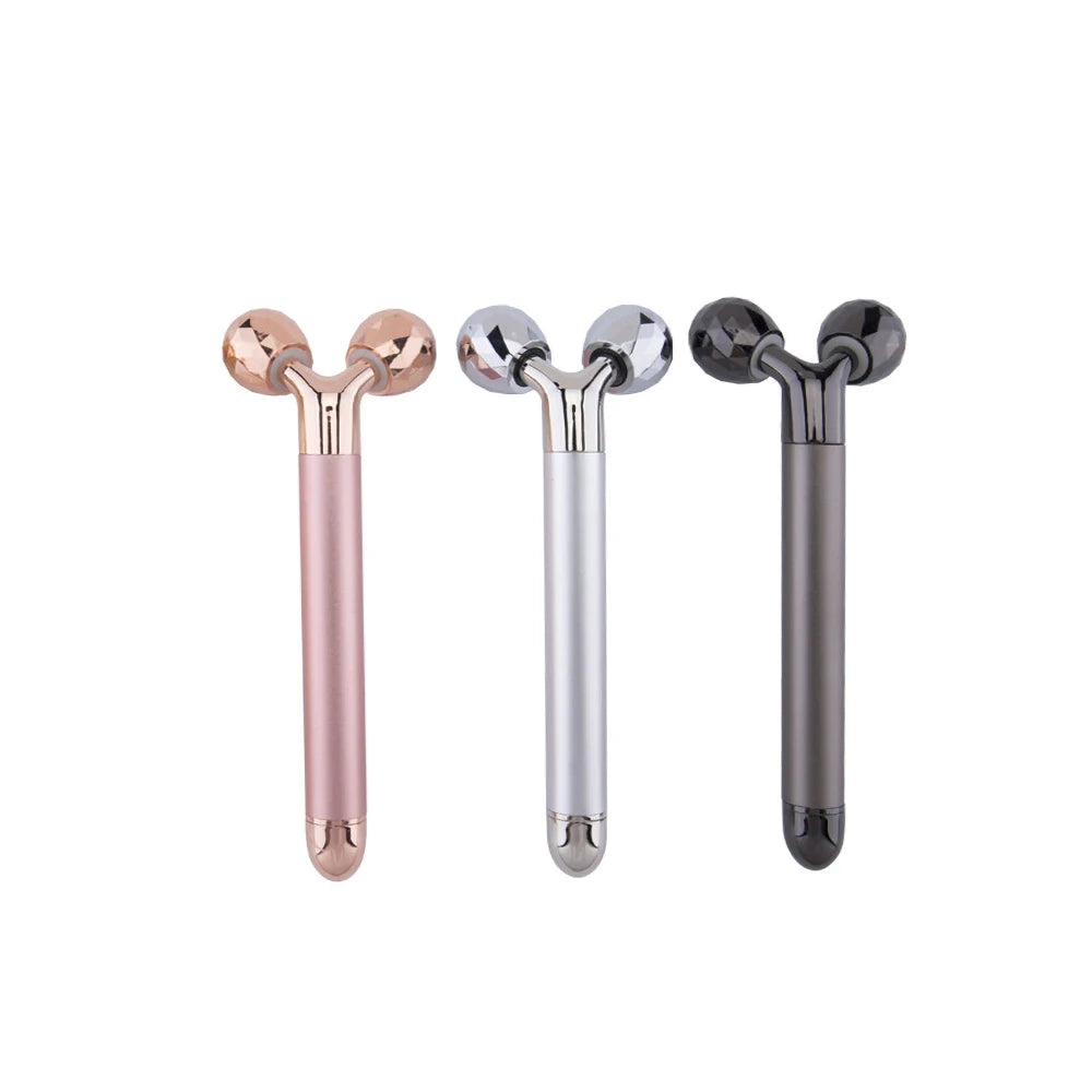 3D Electric Gold Roller Massage Roller Face Lift Beauty Instrument Facial Massager Facial Stick Beauty Skin Care Vibrating Tool