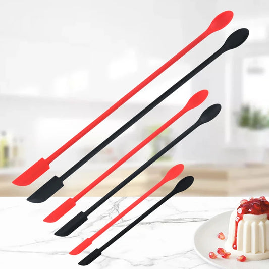 3pcs Kitchen Baking Accessories Silicone Jam Spatula  Cream Spoon Cake Decorating Tools Mixing Butter Stick  Lengthen Small Tip