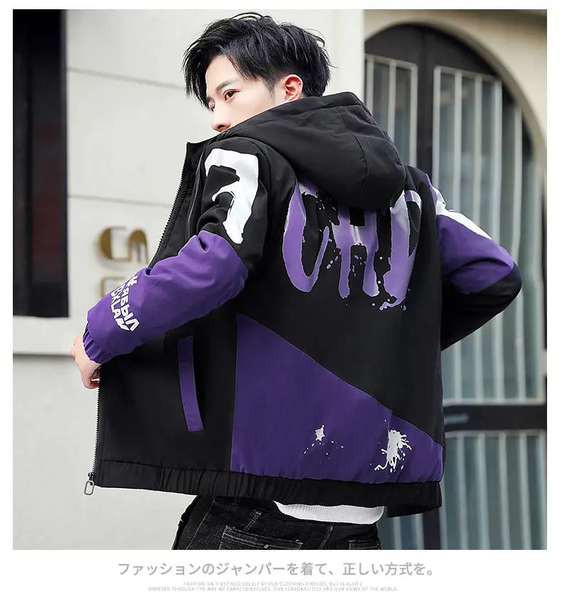 2023 Fashion Winter Jacket Men Big Cool Fur Collar Casual Parka Outwear Thicken Warm Hooded Coat Mens Winter Jackets And Coats