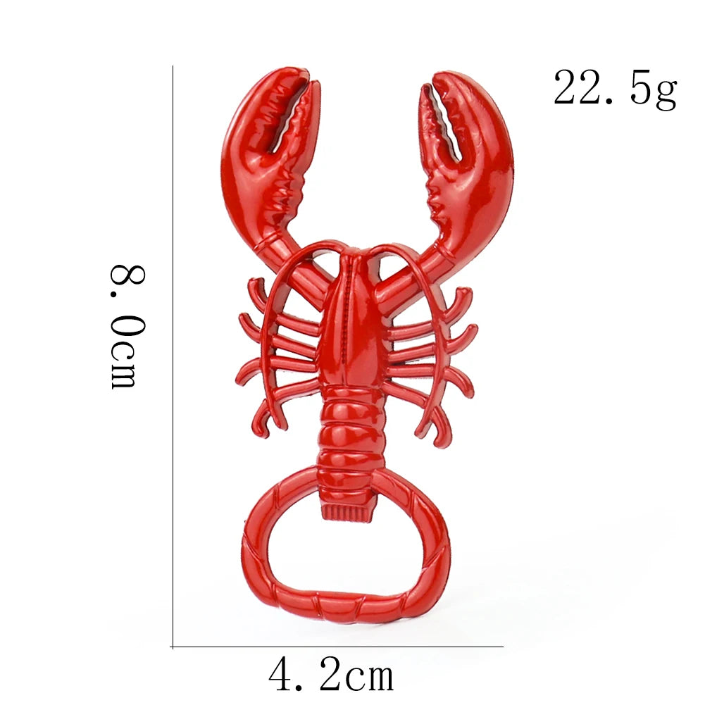 Lobster Corkscrew Bottle Opener Portable Metal Wine Beer Opening Kitchen Tools Accessories Waiter Friends Bar Party Supplies