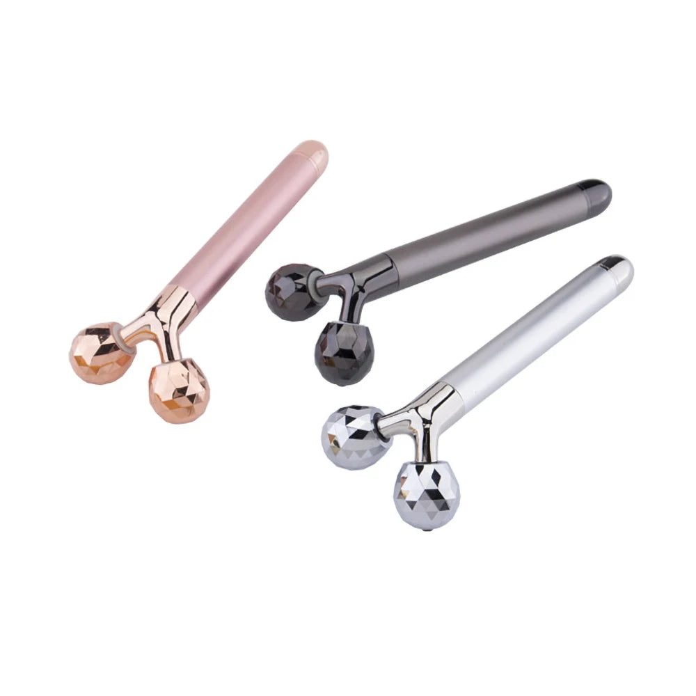 3D Electric Gold Roller Massage Roller Face Lift Beauty Instrument Facial Massager Facial Stick Beauty Skin Care Vibrating Tool