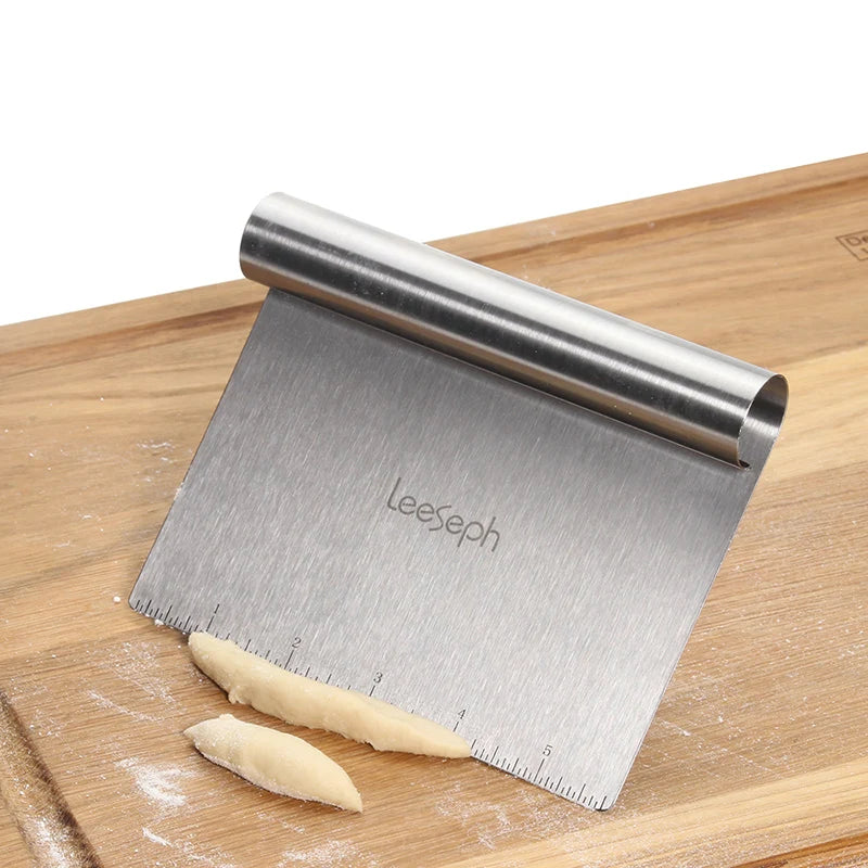 Leeseph Multi-purpose Stainless Steel Scraper & Chopper, Dough Scraper, Pizza Dough Cutter , kitchen tools