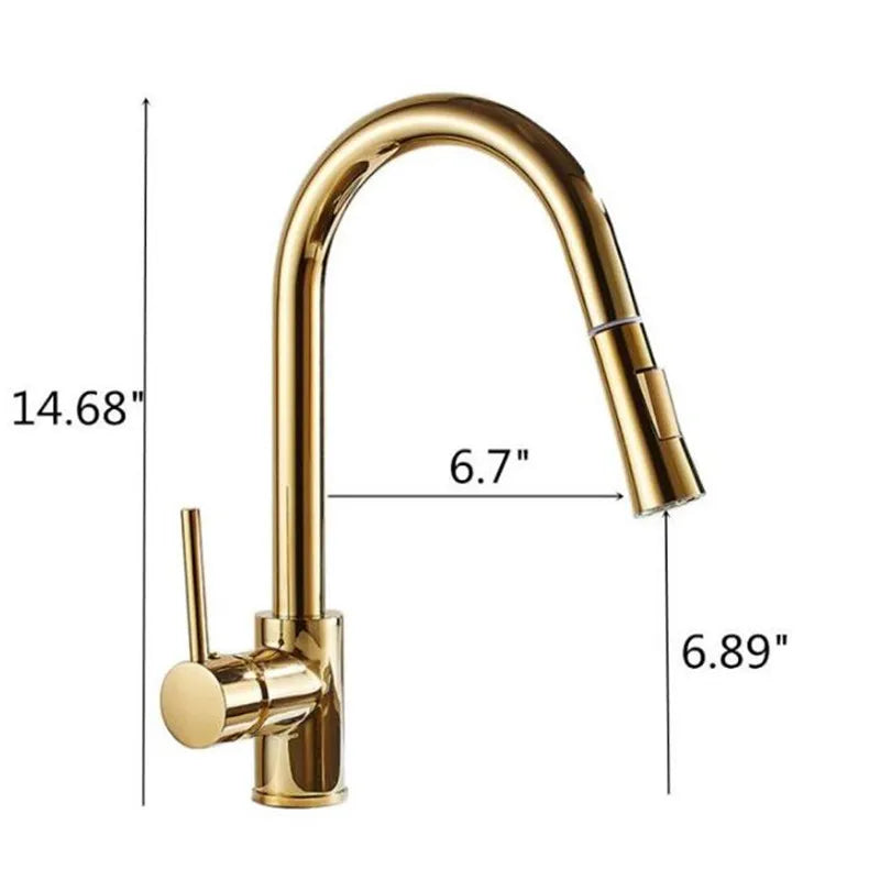 Pull Out Kitchen Faucets Silver Single Handl Gold Kitchen Faucet Sink Tap Single Hole Rotating Water Mixer Tap Mixer Tap