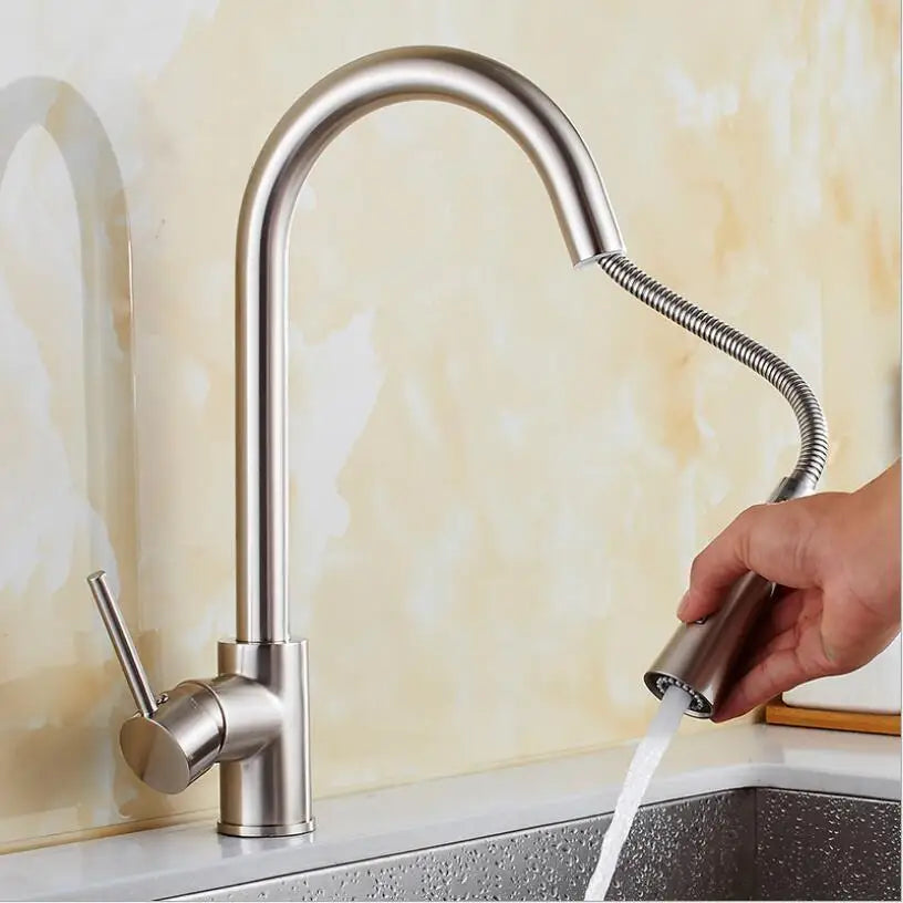 Pull Out Kitchen Faucets Silver Single Handl Gold Kitchen Faucet Sink Tap Single Hole Rotating Water Mixer Tap Mixer Tap