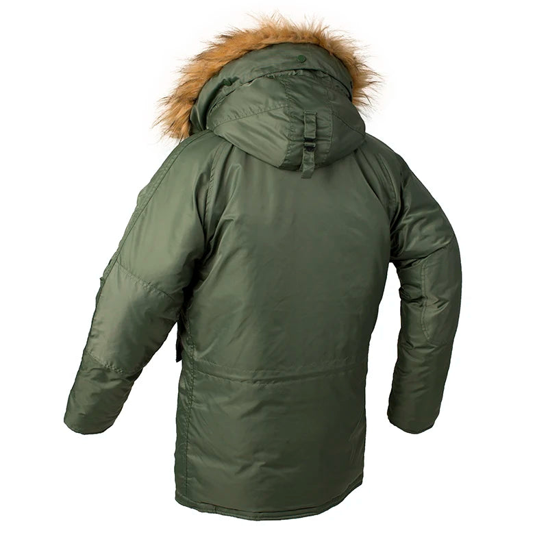 2025 Winter N3B puffer men long Куртка аляска coat military fur hood warm tactical bomber army korean thick parka