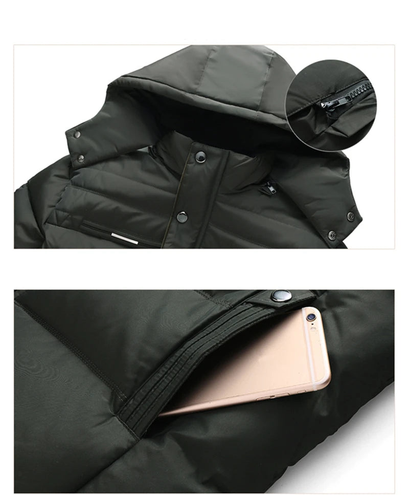 New Winter Jacket Men -15 Degree Thicken Warm Men Parkas Hooded Fleece Man's Jackets Outwear Cotton Coat Parka Jaqueta Masculina