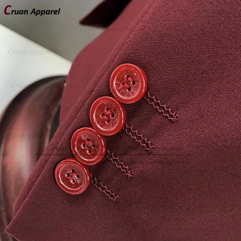 New Classic Chinese Tunic Suit Wedding Men Suit Set Slim fit Groomsman Groom Tuxedo Luxury Dinner Stand Collar Blazer Pants 2Pcs