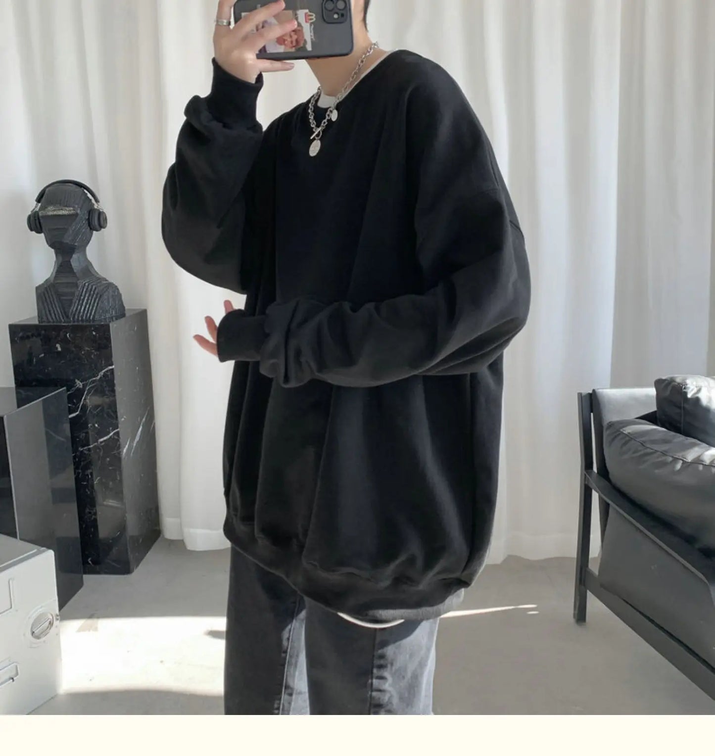2025 Hoodies Sweatshirt Mens Black White Hip Hop Punk Pullover Streetwear Casual Fashion Clothes Mens Oversized Korean Harajuku