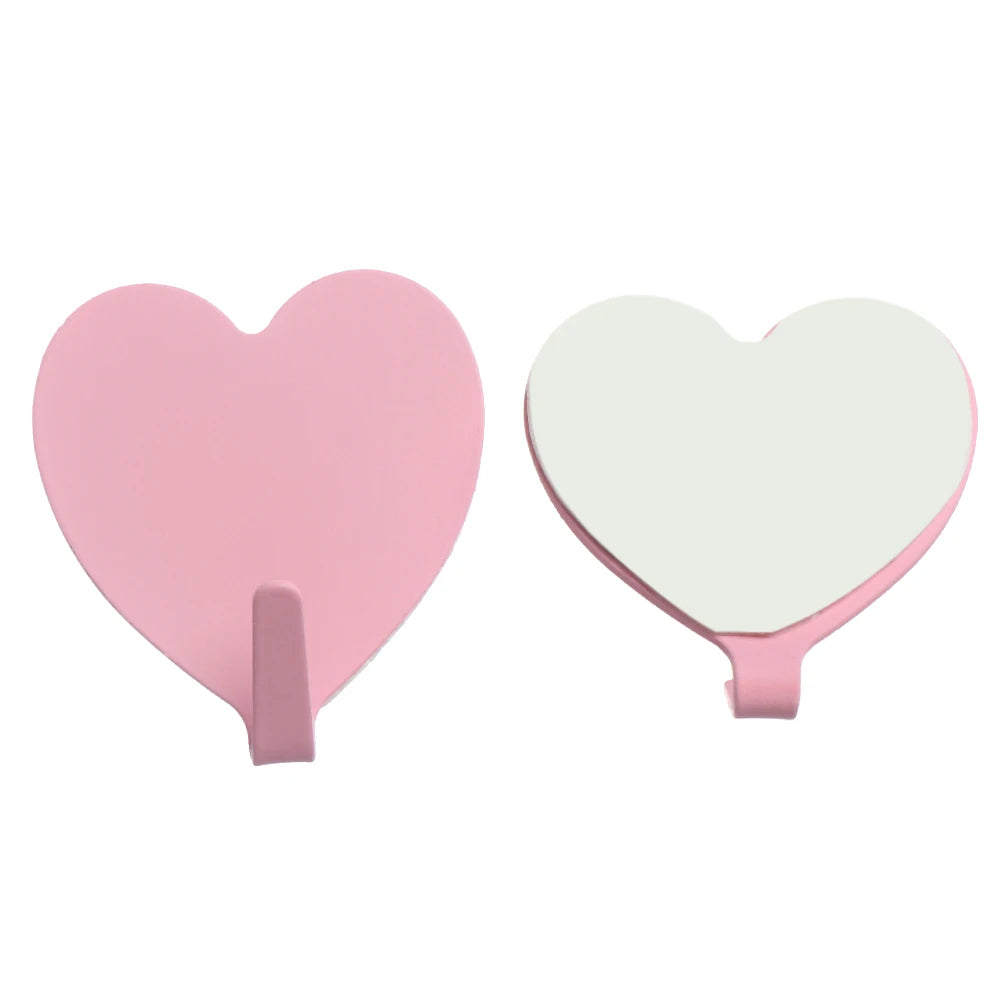 1pc Metal Heart-shaped  Cartoon Chef Shape Strong Adhesive Paste Wall Bearing Kitchen Hook No Trace Waterproof Bathroom Supplies