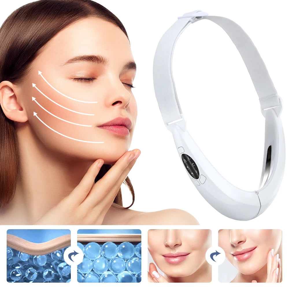 V Face Facial Machine Electric V-Line Up Lift Belt Face Massage LED Face Skin Lifting Firming Beauty Device Double Chin Reducer