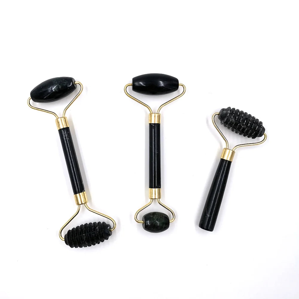 Obsidian Jade Roller Massager Gouache Scraper For Face Facial Skin Care Tools Natural Body Back Beauty Lifting Massagers Rollers