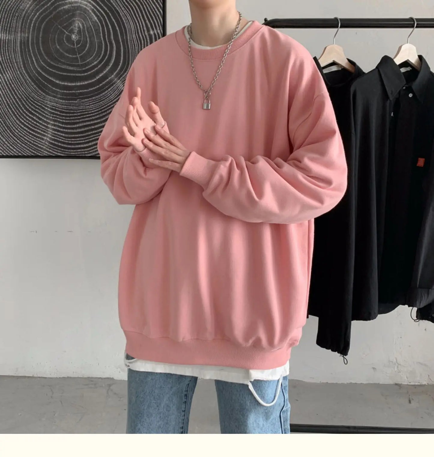 2025 Hoodies Sweatshirt Mens Black White Hip Hop Punk Pullover Streetwear Casual Fashion Clothes Mens Oversized Korean Harajuku