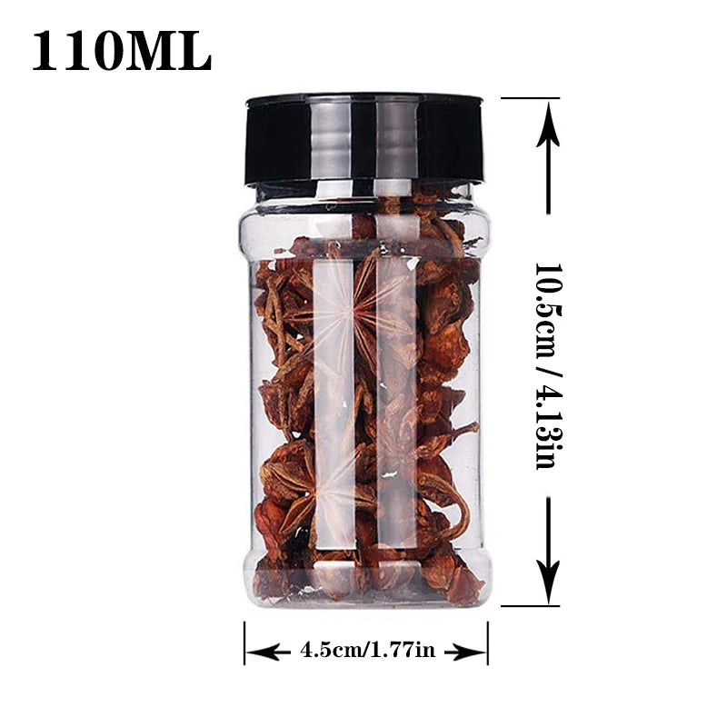 4/10/15/20pcs Spice Jars with Labels Plastic Transparent Spice Bottle Containers for Spice Pepper Salt Cocina Kitchen Spice Jar