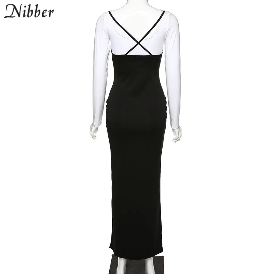 NIBBER black sexy camis dresses women party long dress beach vacation new year 2024 spring summer new slim soft stretch fashion