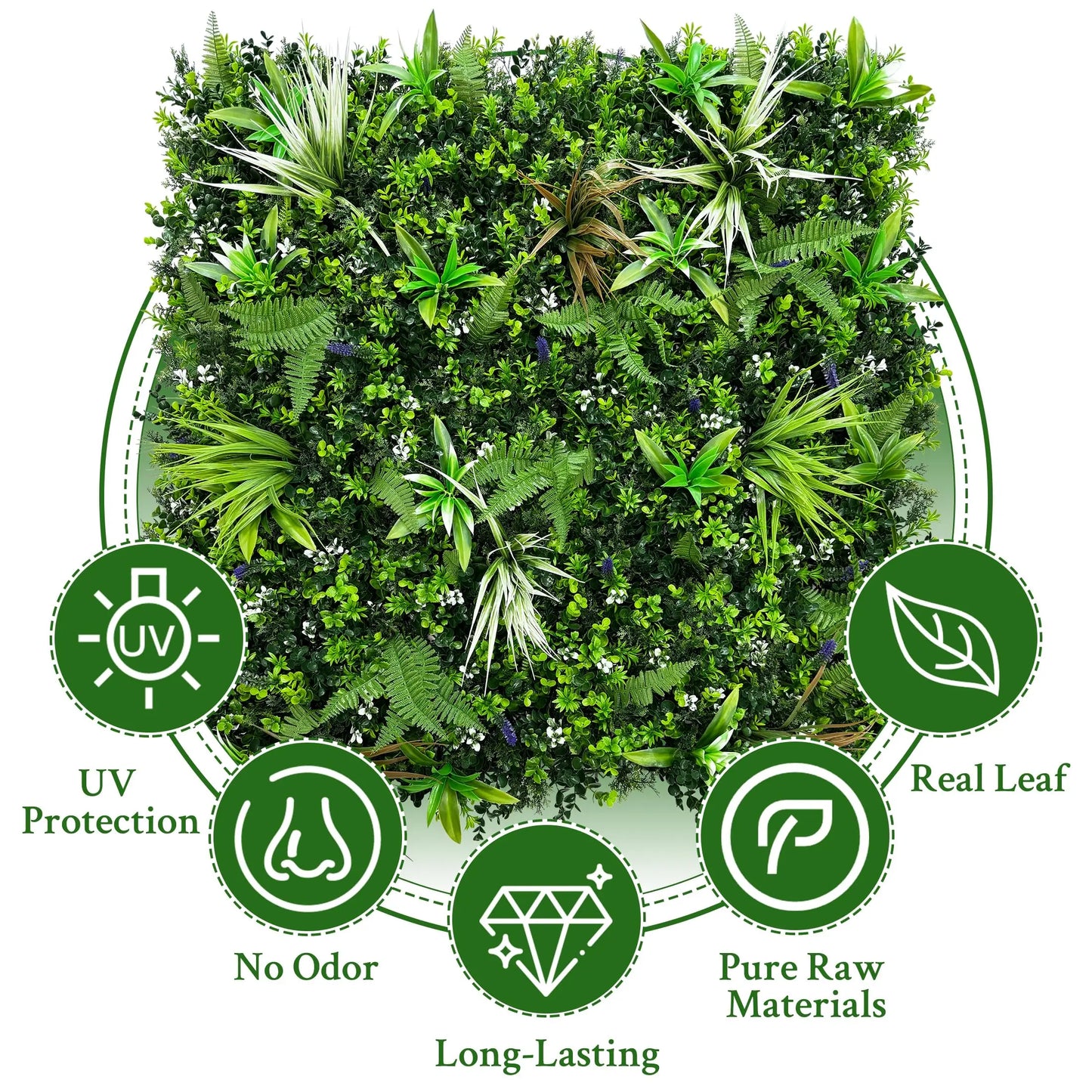 Artificial Boxwood Topiary Hedges Panels 40x40 Inch for Privacy Screen Sun Protected Green Wall Decor (3 Rolls)