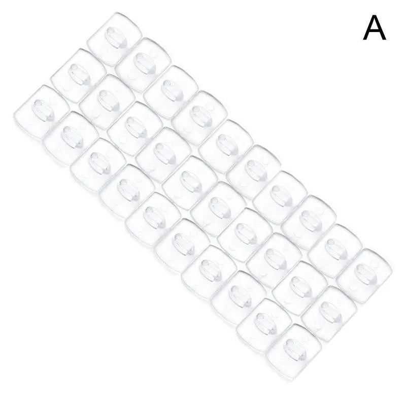 Wall Transparent Removable Hook Strong Seemless Cable Clamp Adhesive Wall Hooks Rack Bathroom Kitchen Towel Key Hanger 20/6PCS