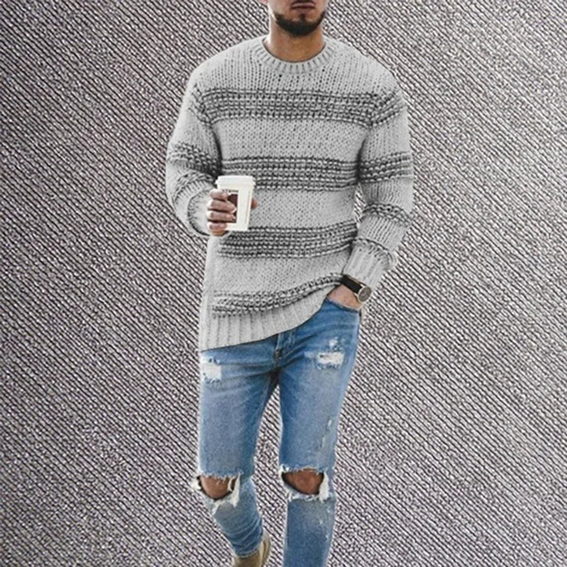 2023 Autumn Winter Men's Sweater Fashion Long Sleeve O-Neck Pullovers Sweaters Men Casual Knit Sweater Jersey Coat Mens Clothes