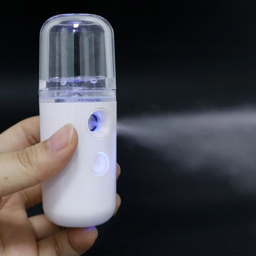 Face Steamer Humidifier USB Rechargeable Nano Mist Sprayer Facial Nebulizer Steamer Moisturizing Beauty Device Face Skin Care