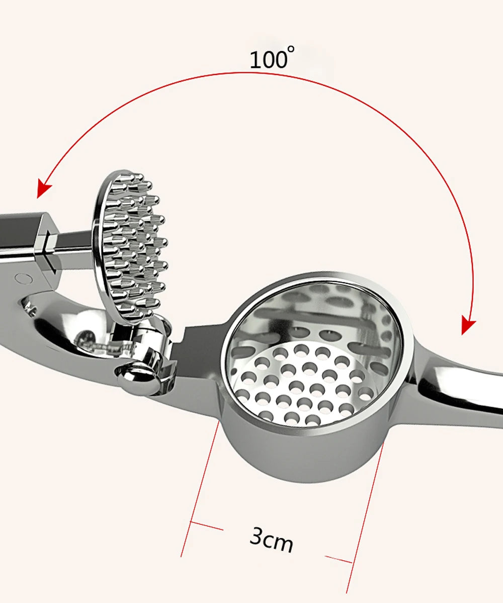 Zinc Alloy Garlic Presser Ginger Crusher Handheld Device Metal Mincer Squeezer Chopper Vegetables Masher Practical Kitchen Tools