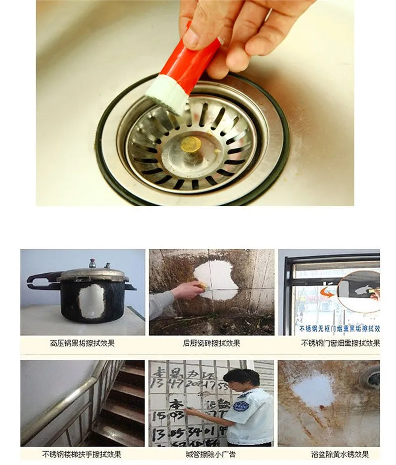1Pcs Magic Stainless Steel Cleaning Brushes Rod Stick Metal Rust Remover Cleaning Stick Wash Brush Pot Useful Kitchen Clean Tool