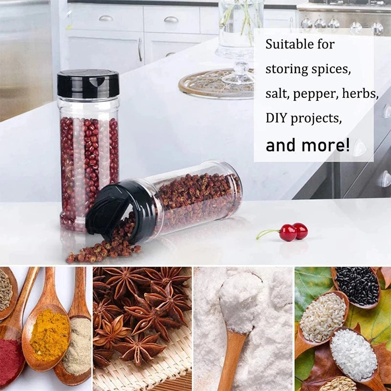 4/10/15/20pcs Spice Jars with Labels Plastic Transparent Spice Bottle Containers for Spice Pepper Salt Cocina Kitchen Spice Jar