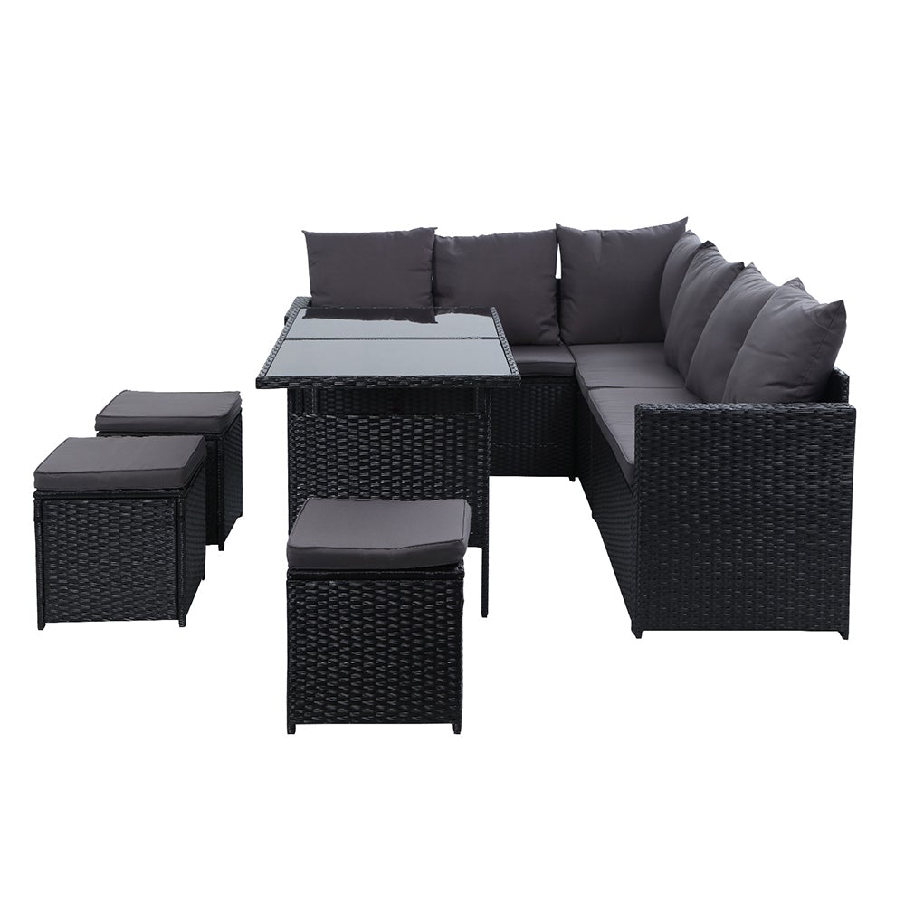 Gardeon Outdoor Furniture Dining Setting Sofa Set Wicker 9 Seater
