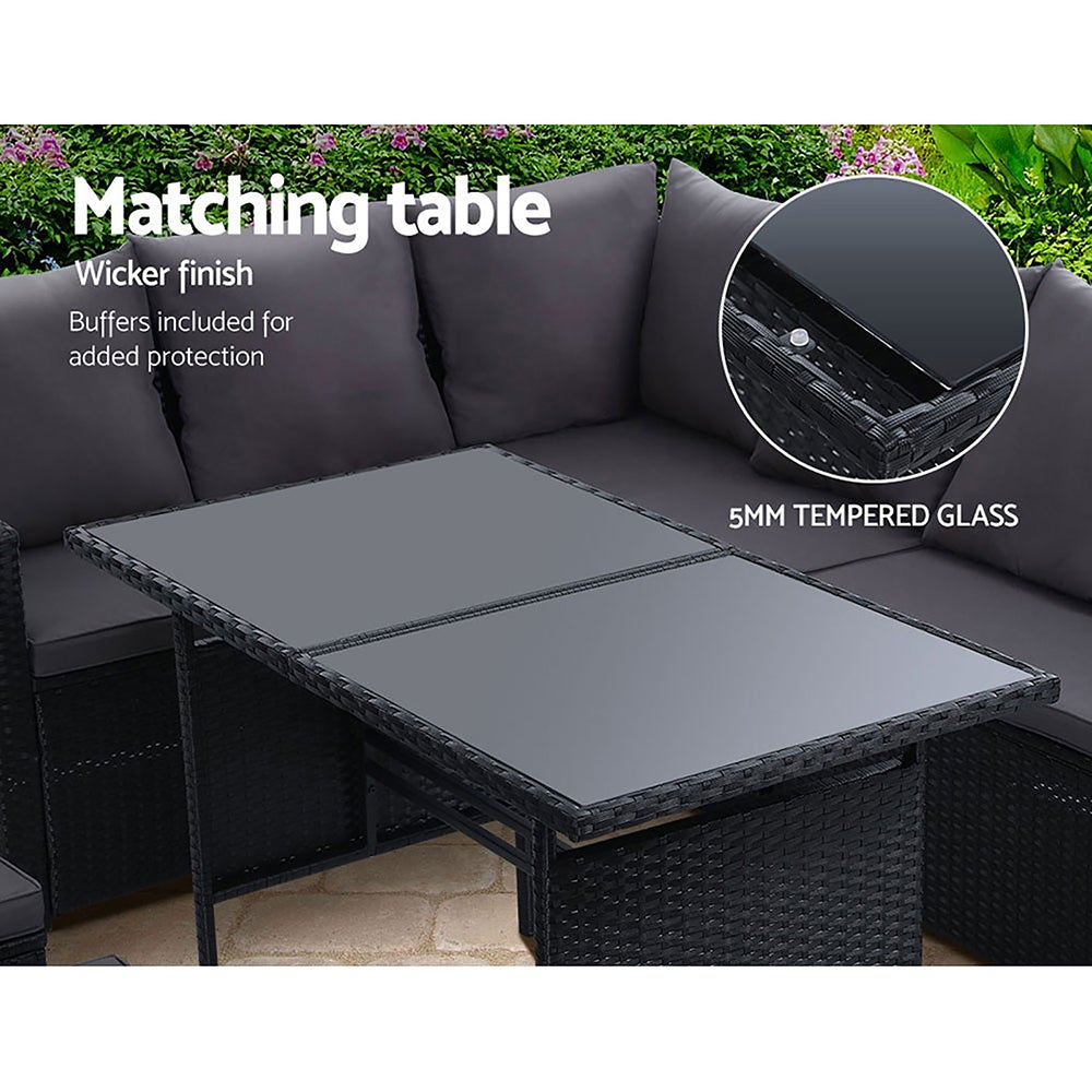 Gardeon Outdoor Furniture Dining Setting Sofa Set Wicker 9 Seater
