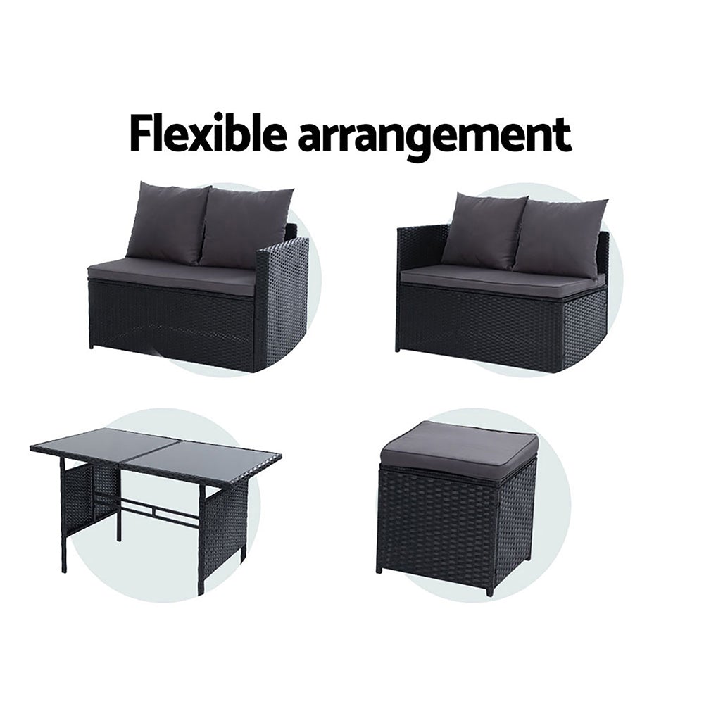 Gardeon Outdoor Furniture Dining Setting Sofa Set Wicker 9 Seater