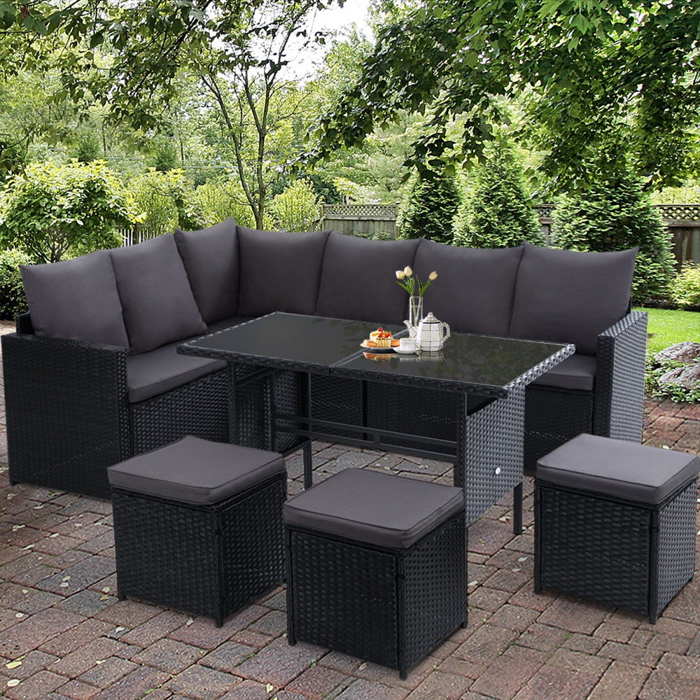 Gardeon Outdoor Furniture Dining Setting Sofa Set Wicker 9 Seater