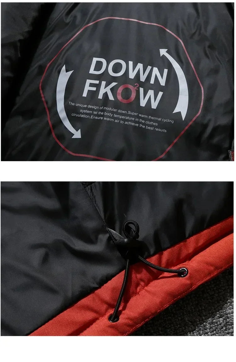 New Male Warm Hooded Windproof Winter Down Jacket Outerwear Men's Down Jacket Snow High Quality White Duck Thick Parkas