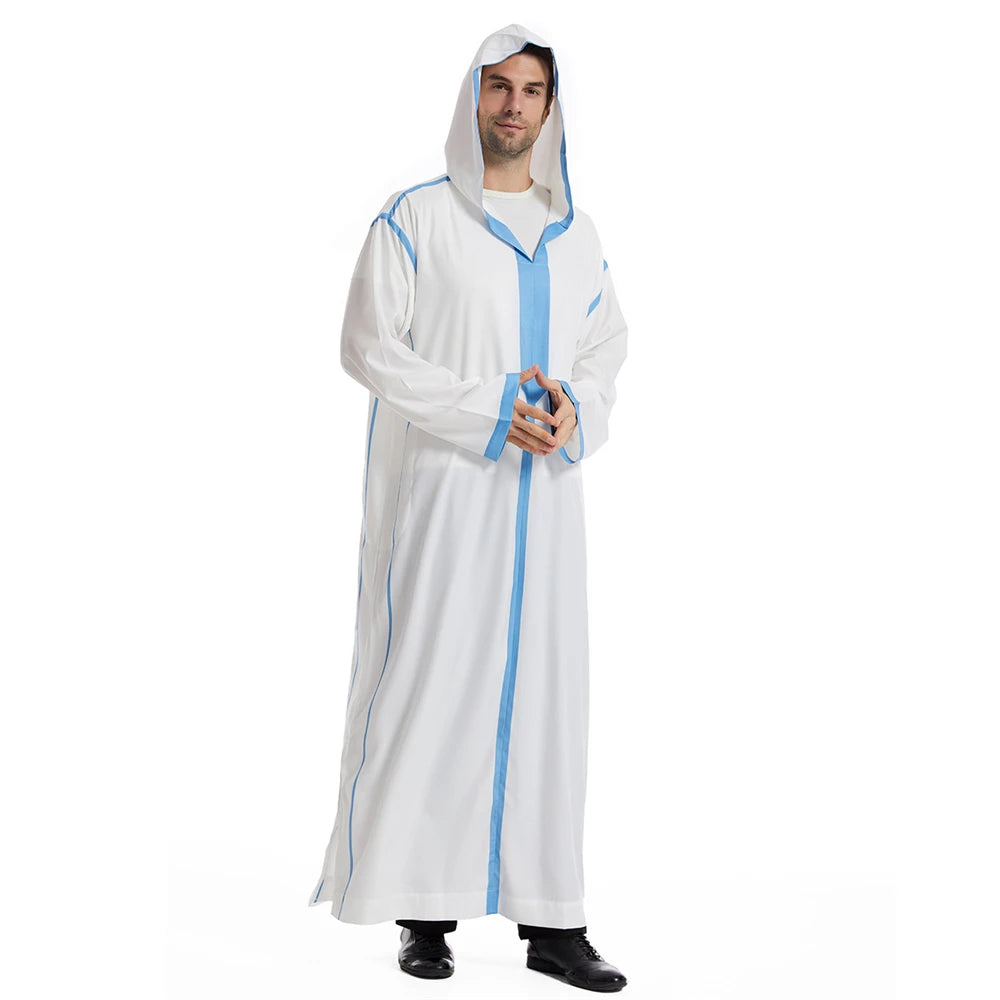 New Islamic Muslim Men Clothing Loose Jubba Thobe Abaya Front Zipper Musulmane Homme Caftan Maxi Robes Pakistan Arabia Dress