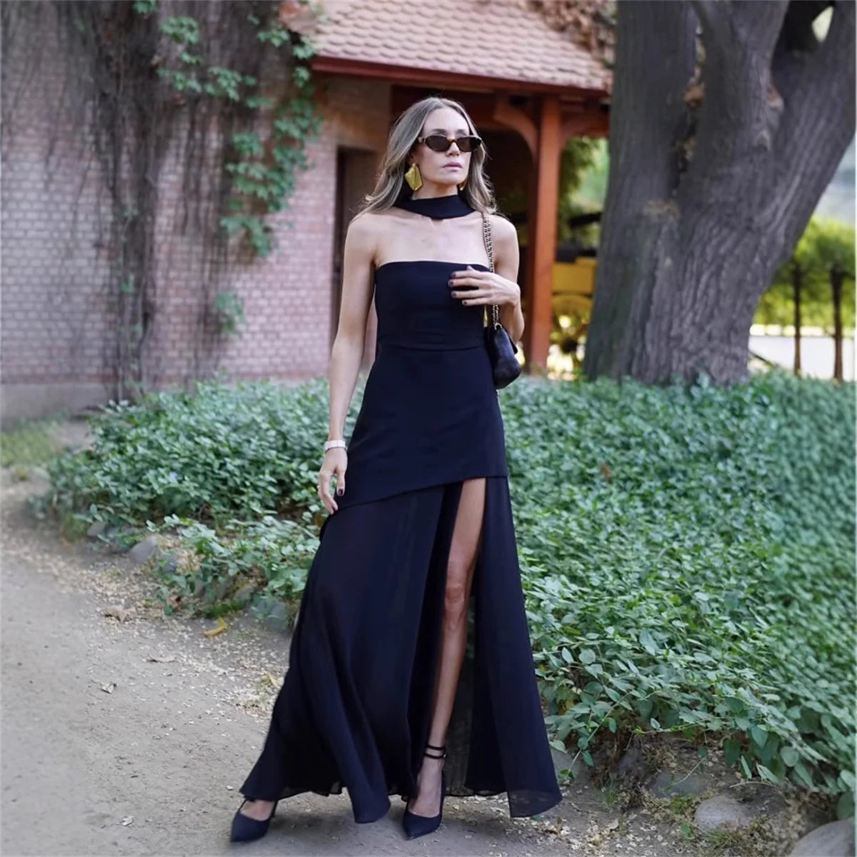 Fashion Strapless Dress With Ribbon Female Elegant Sleeveless Patchwork Mesh Beach Vacation Long Dress 2025 Summer New Dress