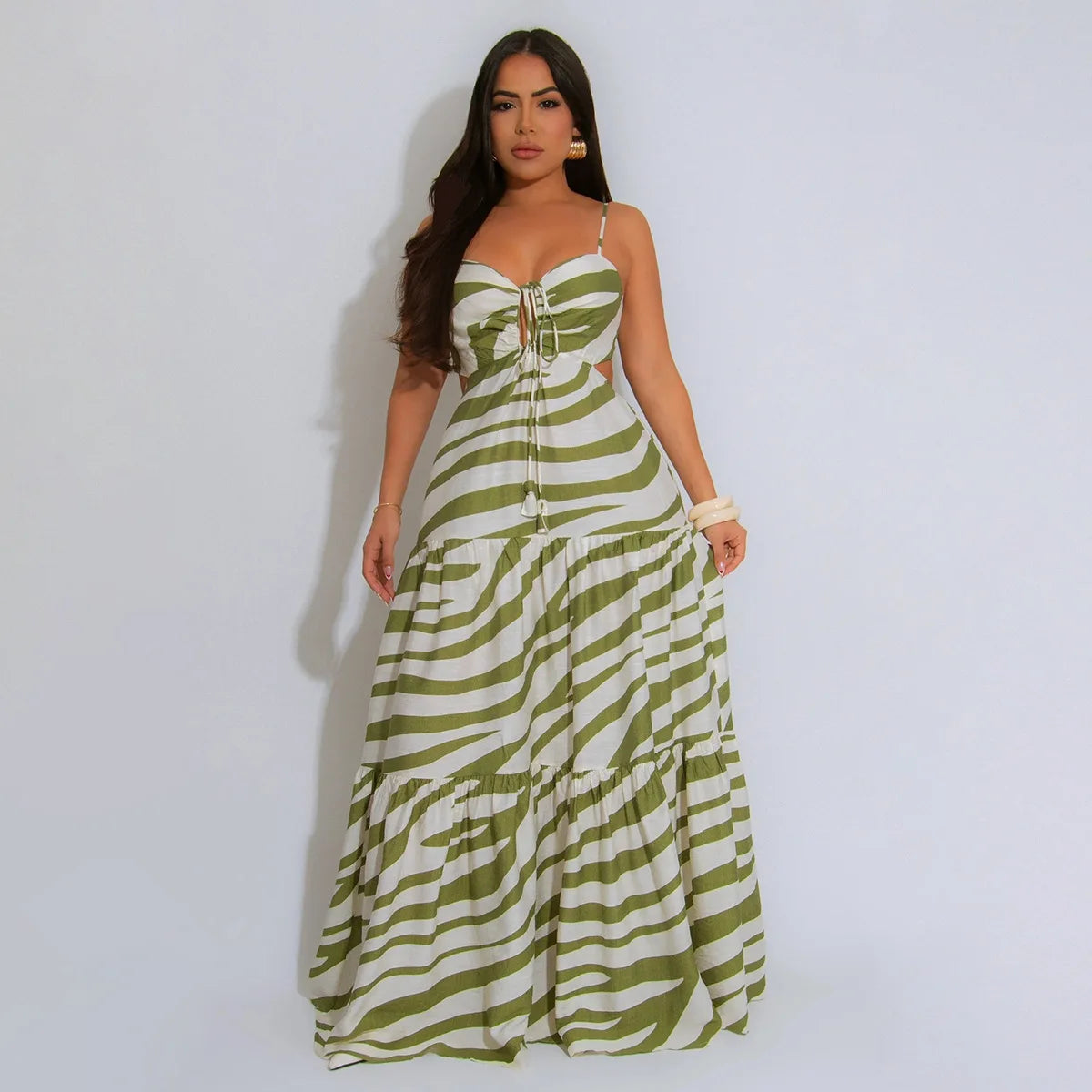 CM.YAYA Printed Women Strap Sleeveless Backless Long Dress 2025 Birthday Beach Evening Sexy Night Party Maxi Dresses Vestidos