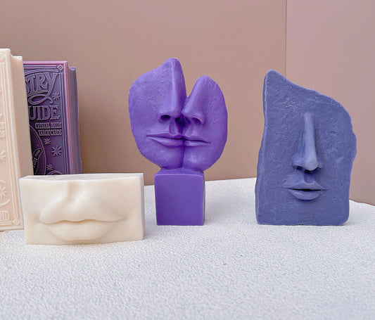 DIY Art Facial Candle Silicone Mold 3D Abstract Facial Silicone Candle Mold Handmade Gypsum Soap Festival Party Home Decoration