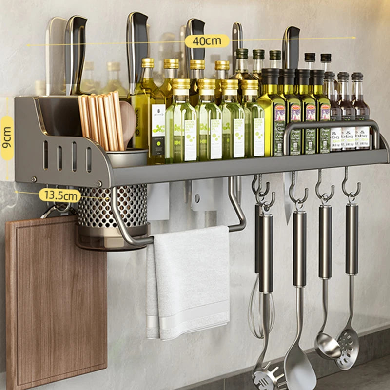 Kitchen Spice Storage Knives Holder Knife Stand Spice Rack Organizer Knives Holder Spoon and Chopsticks Rest Hanging Organizers