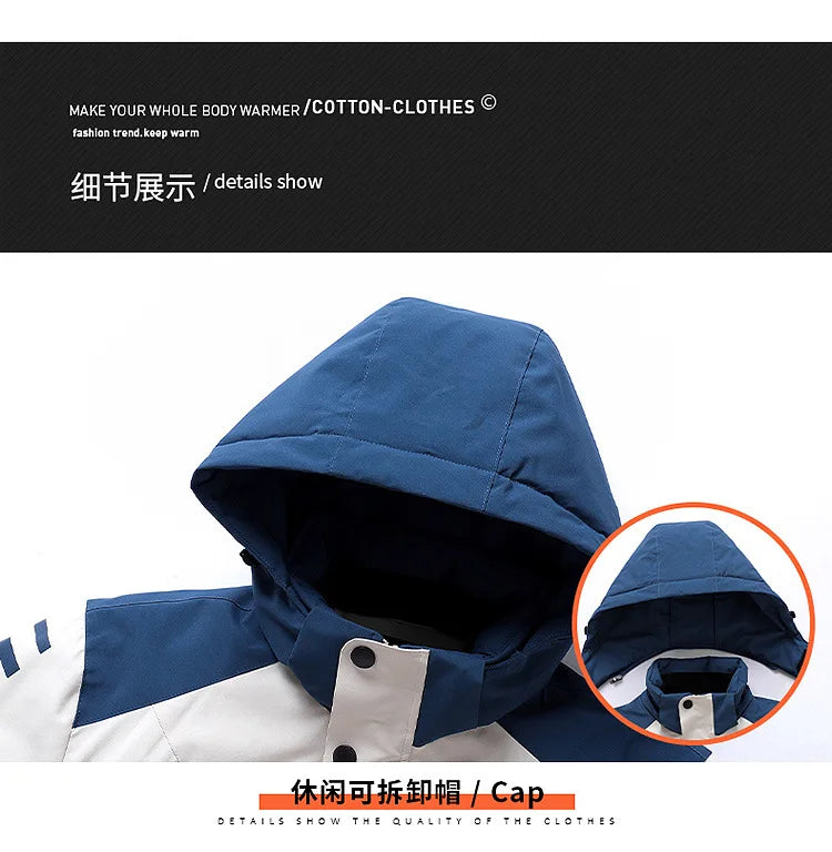 2024 Men's Winter Jacket Hooded Fleece Warm Parka Men Black Plush Coat Male Big Large Size Outerwear 9XL Windbreak Autumn Anorak