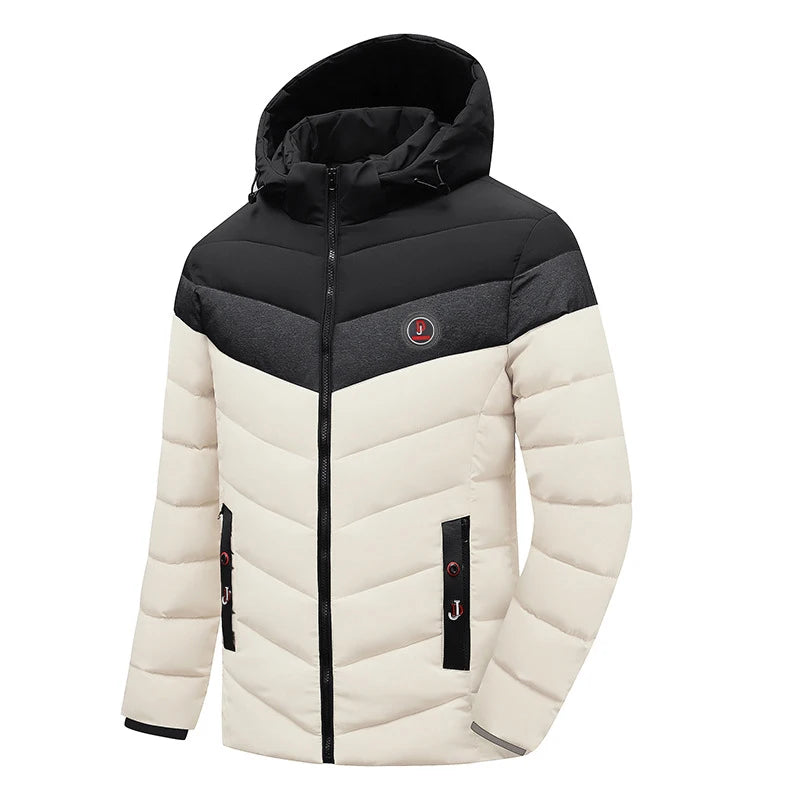 Winter Men's Warm Parkas Fashion Men Cotton Thicken Windbreaker Hooded Jackets Male Waterproof Padded Coats Clothing