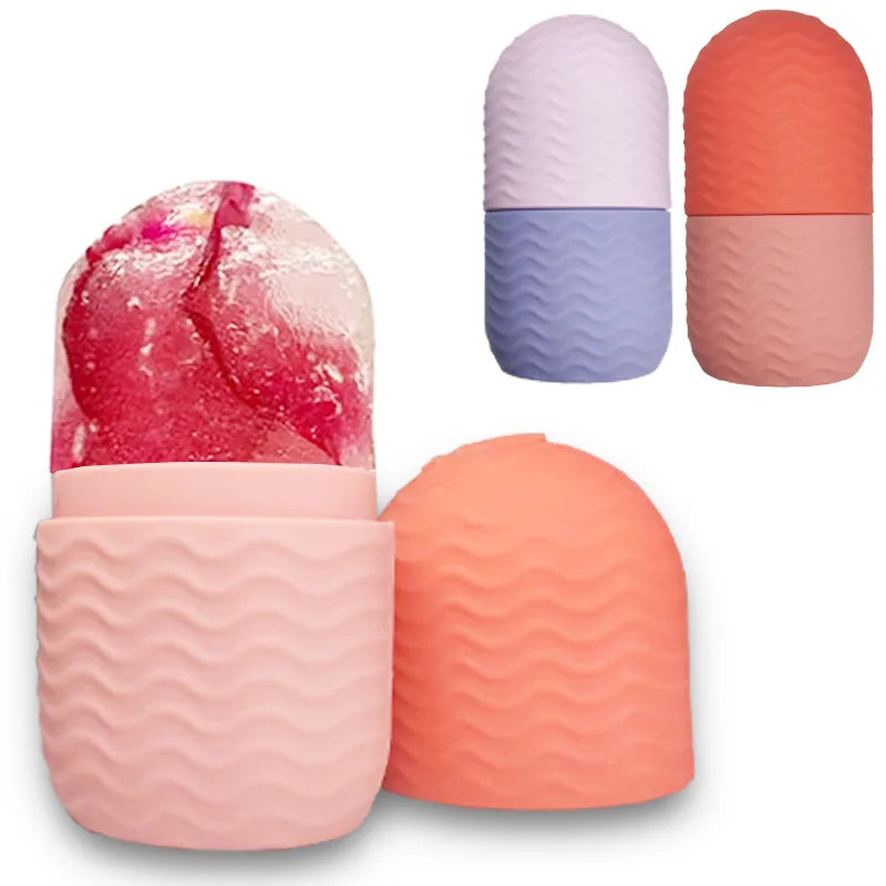 Skin Care Beauty Silicone Ice Facial Roller Lifting Contouring Tools Ice Cube Trays Ice Globe Balls Face Massager Skin Care Tool