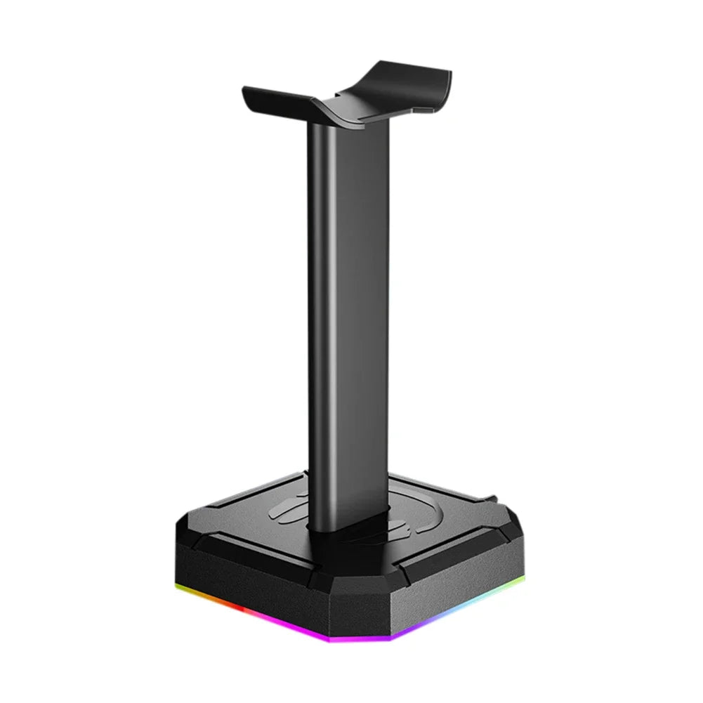Aluminum Alloy Gaming Headphone Stand Space Saving Desktop Organizer Vertical Bracket RGB Backlight Headset Holder Display Rack