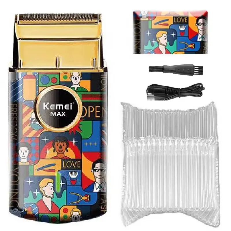 Kemei Single Blade Electric Shaver For Men Beard Stubble Wet Dry Electric Razor Washable Facial Shaving Machine Rechargeable Usb