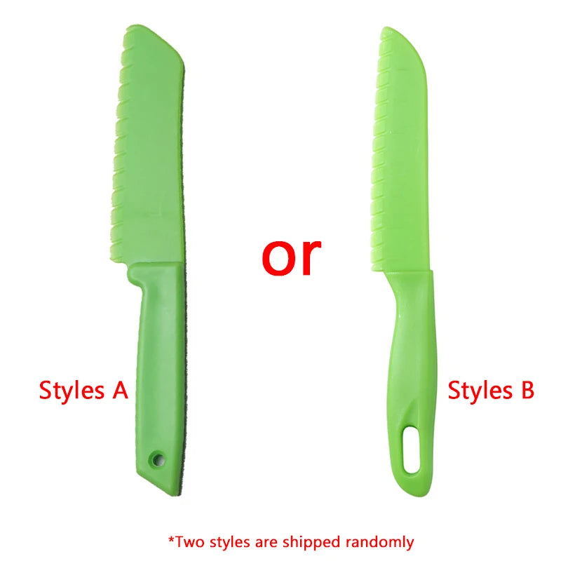 Sawtooth Cutter Plastic Fruit Knife Safe Kitchen Knife Kids Chef For Bread Lettuce Toddler Cooking Knives Children Paring Knives
