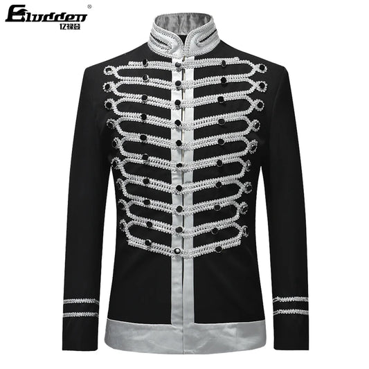Male Single Breasted Suit Jacket Men Military Stage Suit Fashion Drama costume Party Blazer Men Plus Size/2019 new European and