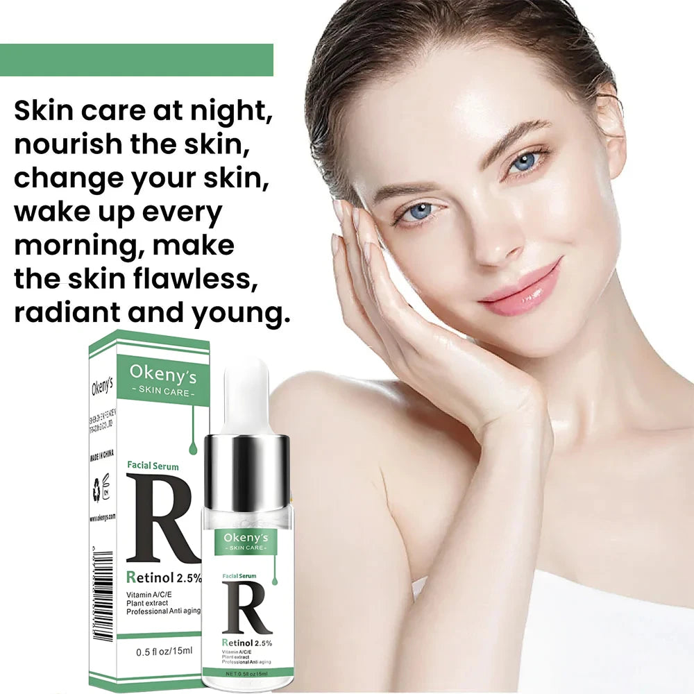 Retinol 2.5% Vitamin C / A Facial Anti Wrinkle Serum Remove Dark Spots Collagen Serum Anti Aging Essence Whitening Face Serum