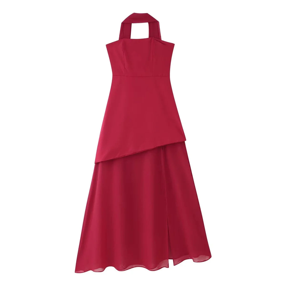 Fashion Strapless Dress With Ribbon Female Elegant Sleeveless Patchwork Mesh Beach Vacation Long Dress 2025 Summer New Dress
