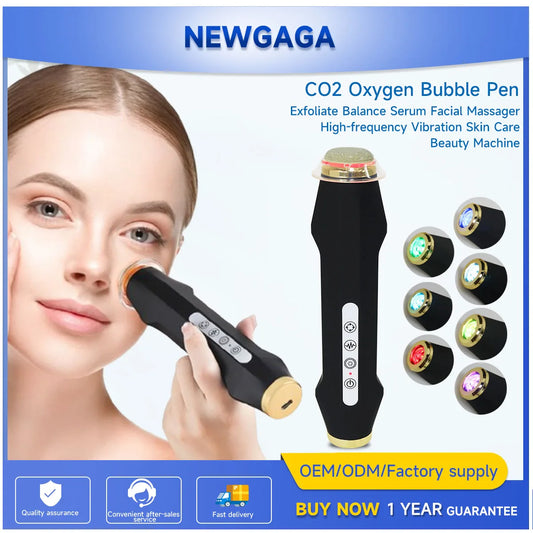 NEWGAGA Portable CO2 Oxygen Bubble Pen Rechargeable Facial Cleaning Machine Serum Input Pen Anti-aging Skin Care Beauty Device