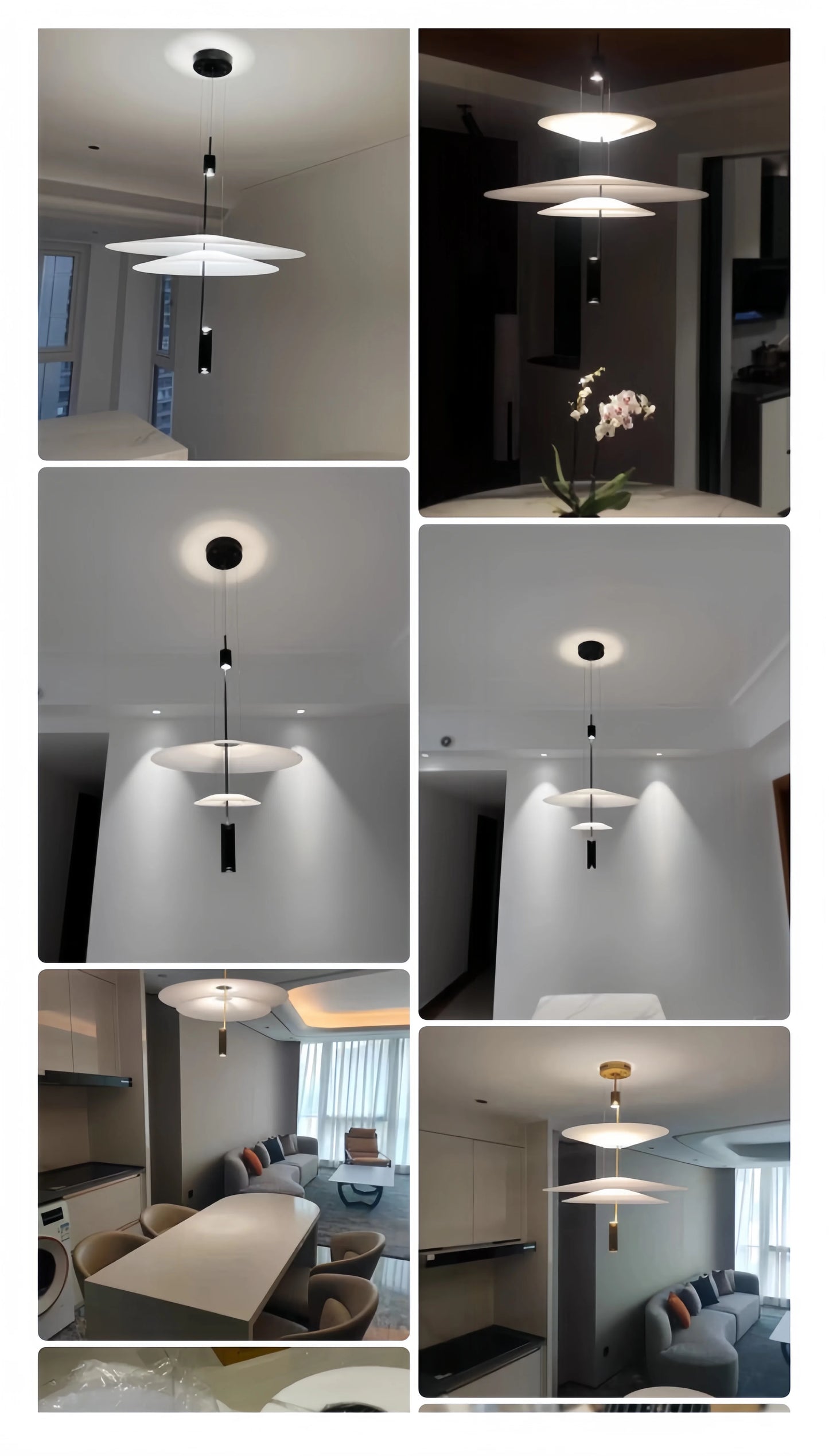 Postmodern LED Pendant Lamp Flying Saucer Indoor Decor Acrylic Chandelier Dining Table Bar Living Room Kitchen UFO Hanging Light