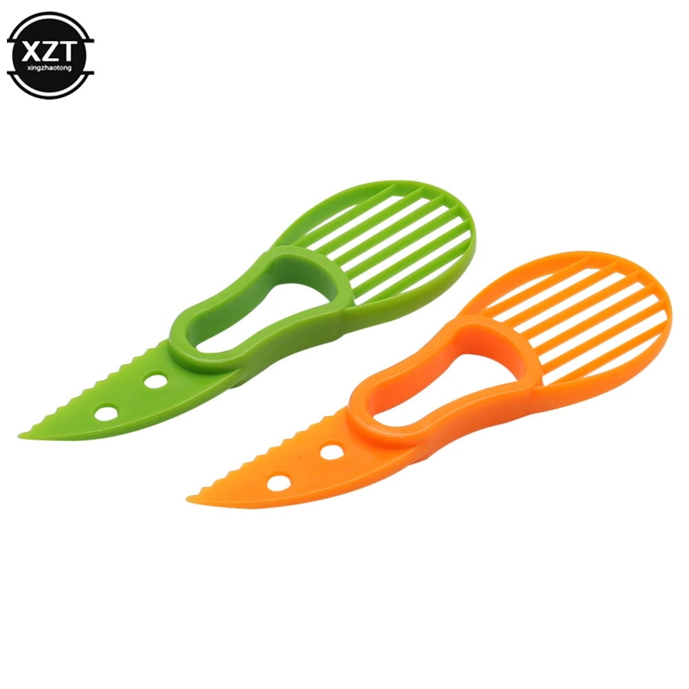 3 In 1 Avocado Slicer Shea Corer Butter Fruit Peeler Cutter Pulp Separator Plastic Knife Kitchen Vegetable Tools Kitchen Gadgets