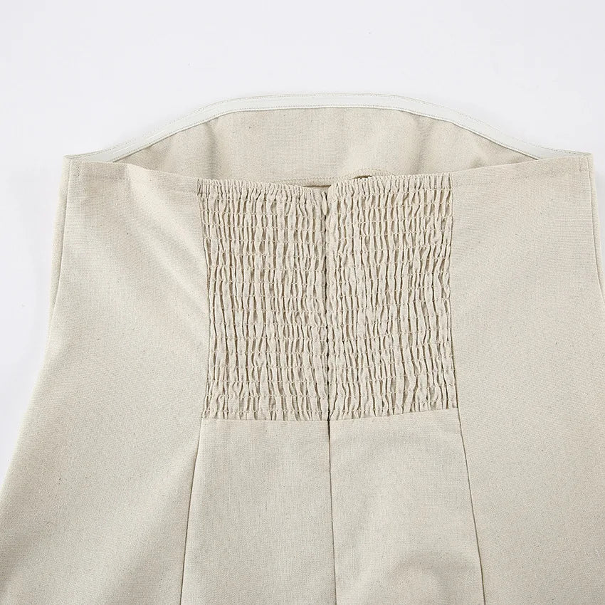 2025 Women Summer Sleeveless Sexy Long Dress 45% Cotton And 55% Linen Loose Style Strapless Maxi Dress Vestidos Clothes