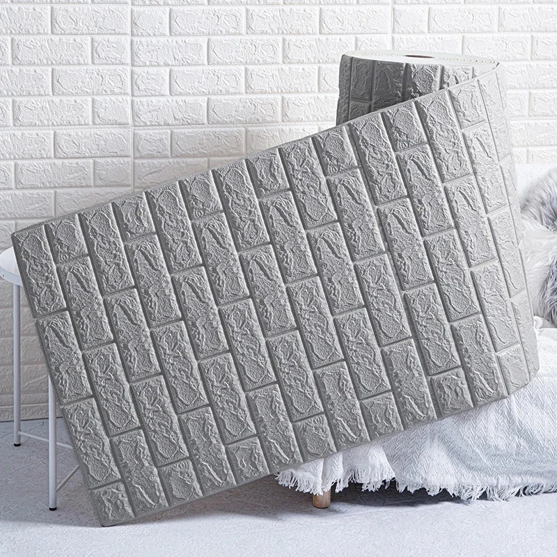 Wallpaper Home brick Foam Panels 3D Wall Stickers Self-adhesive DIY Embossed Stone Wallpaper Home Decor Living Room Kitchen